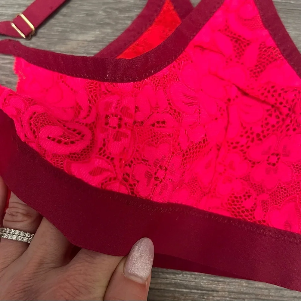 Free People We Are HAH Guard Her Bra Garter Belt Black Lace Small Bralette S XS - Picture 12 of 16